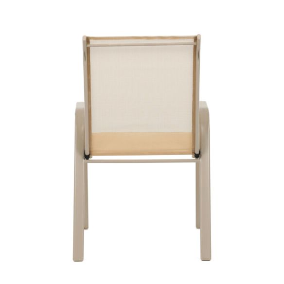 Záhradná stolička, kov, sieťovina, krémová, AZC-C1000 CRM