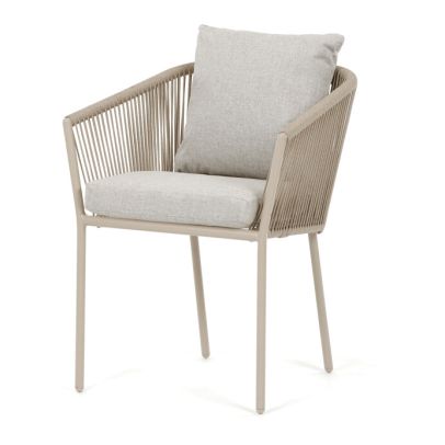 Záhradná stolička, hliník, látka, béžová, AZC-C1179 CRM