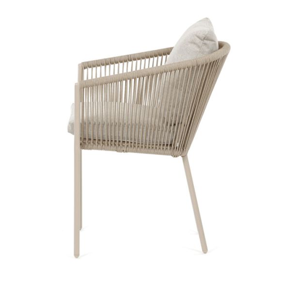 Záhradná stolička, hliník, látka, béžová, AZC-C1179 CRM