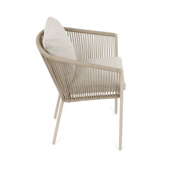 Záhradná stolička, hliník, látka, béžová, AZC-C1179 CRM