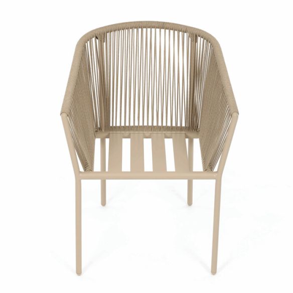 Záhradná stolička, hliník, látka, béžová, AZC-C1179 CRM