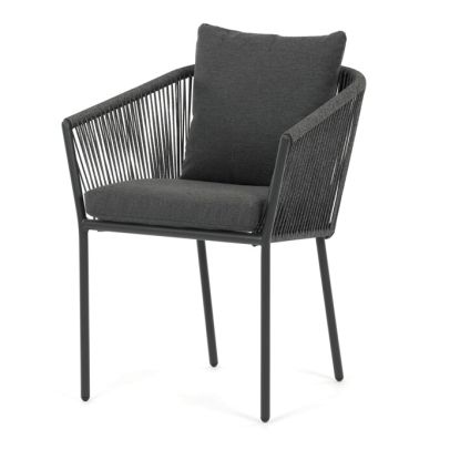 Záhradná stolička, hliník, látka, šedá, AZC-C1179 GREY