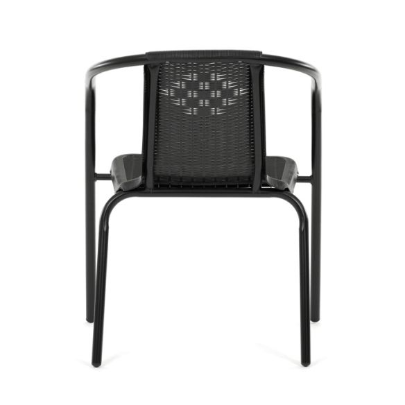Záhradná stolička, kov, plast, čierna, AZC-H1001 BK