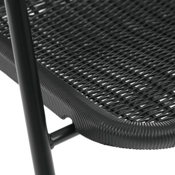 Záhradná stolička, kov, plast, čierna, AZC-H1001 BK