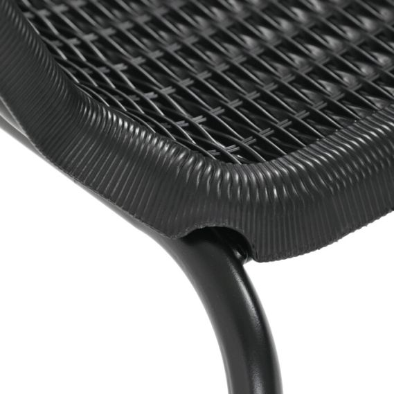 Záhradná stolička, kov, plast, čierna, AZC-H1001 BK