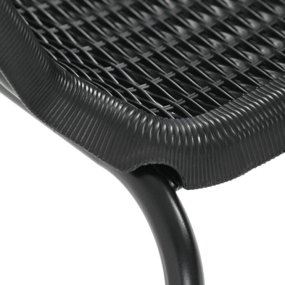 Záhradná stolička, kov, plast, čierna, AZC-H1001 BK