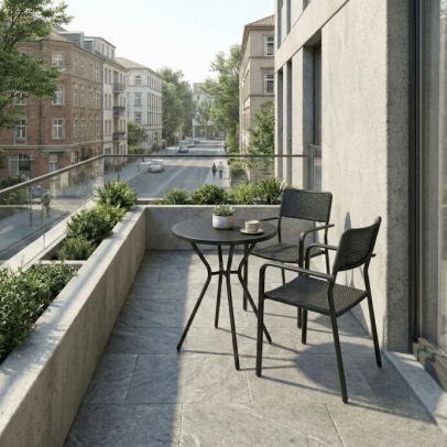 Záhradná stolička, kov, plast, čierna, AZC-H1021 BK 2