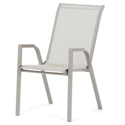 Záhradná stolička, kov, sieťovina, béžová, AZC-S1048 CRM