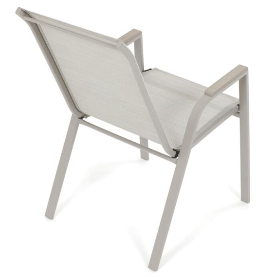 Záhradná stolička, kov, sieťovina, béžová, AZC-S1048 CRM