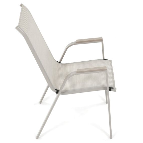 Záhradná stolička, kov, sieťovina, béžová, AZC-S1048 CRM