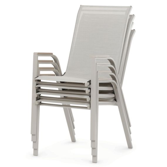 Záhradná stolička, kov, sieťovina, béžová, AZC-S1048 CRM