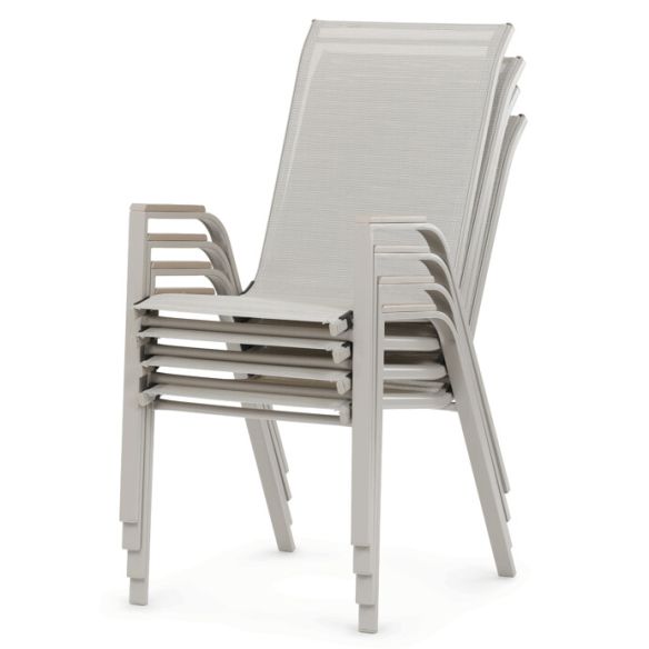 Záhradná stolička, kov, sieťovina, béžová, AZC-S1048 CRM