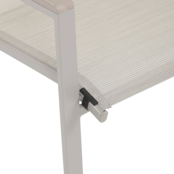 Záhradná stolička, kov, sieťovina, béžová, AZC-S1048 CRM