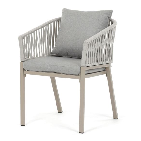 Záhradná stolička, kov, polyratan, béžová, AZC-S1430 CRM