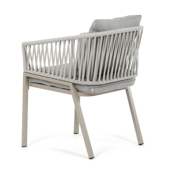 Záhradná stolička, kov, polyratan, béžová, AZC-S1430 CRM