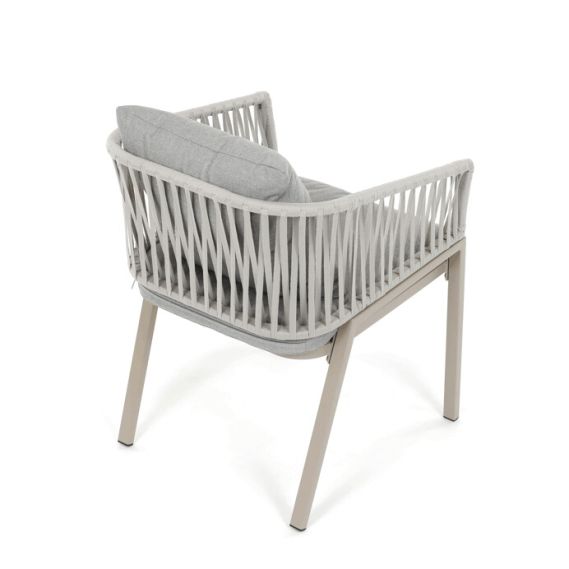 Záhradná stolička, kov, polyratan, béžová, AZC-S1430 CRM