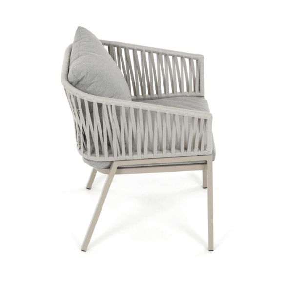 Záhradná stolička, kov, polyratan, béžová, AZC-S1430 CRM