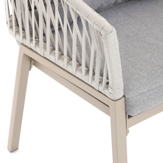 Záhradná stolička, kov, polyratan, béžová, AZC-S1430 CRM