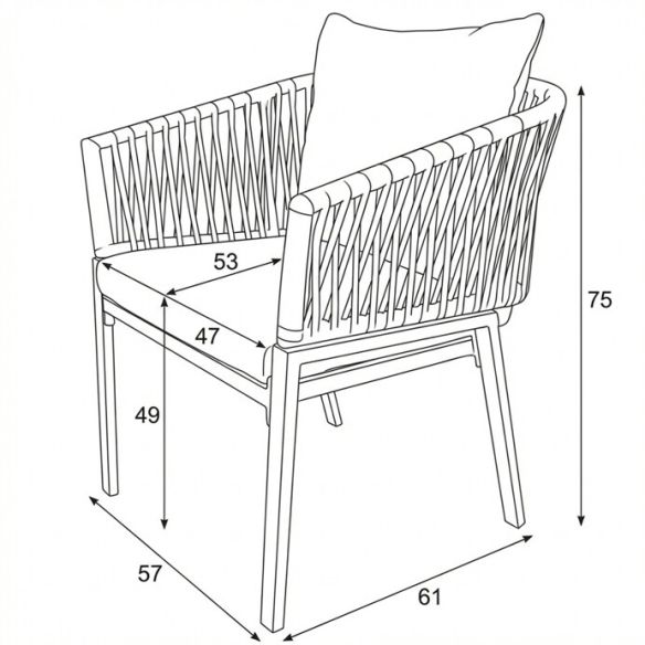 Záhradná stolička, kov, polyratan, béžová, AZC-S1430 CRM