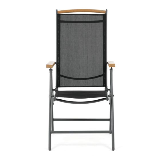 Záhradná stolička, hliník, sieťovina, šedá, AZC-W1408 GREY