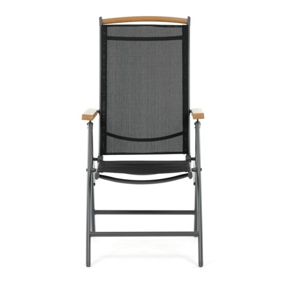 Záhradná stolička, hliník, sieťovina, šedá, AZC-W1408 GREY