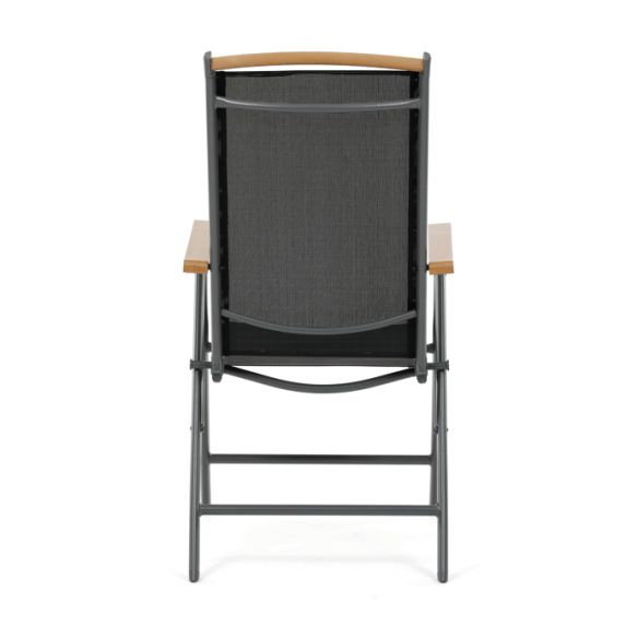 Záhradná stolička, hliník, sieťovina, šedá, AZC-W1408 GREY