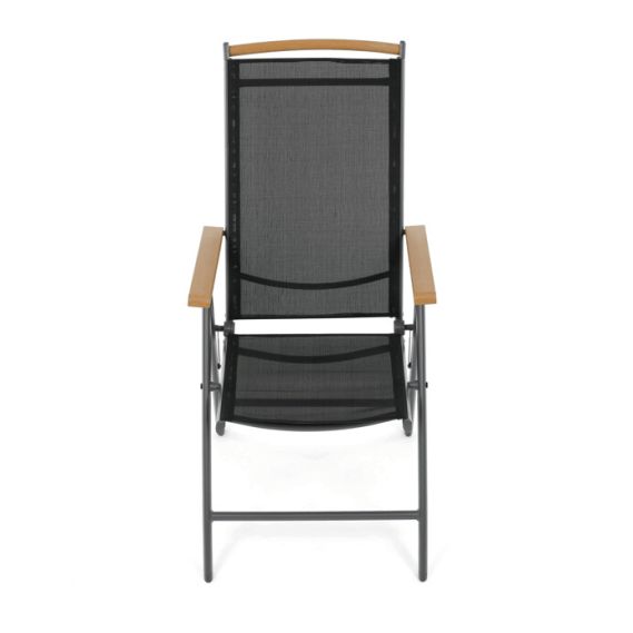 Záhradná stolička, hliník, sieťovina, šedá, AZC-W1408 GREY