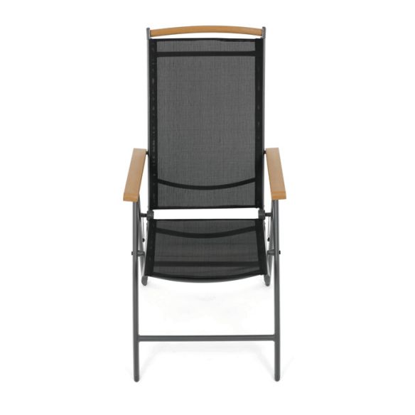 Záhradná stolička, hliník, sieťovina, šedá, AZC-W1408 GREY