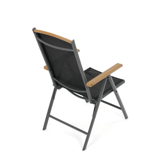 Záhradná stolička, hliník, sieťovina, šedá, AZC-W1408 GREY