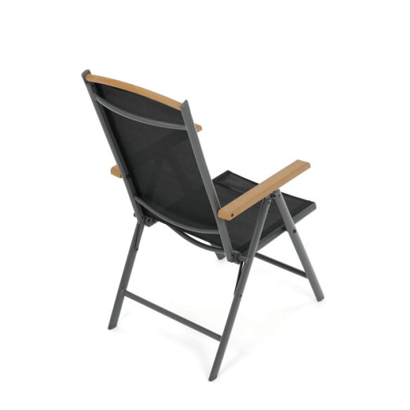 Záhradná stolička, hliník, sieťovina, šedá, AZC-W1408 GREY