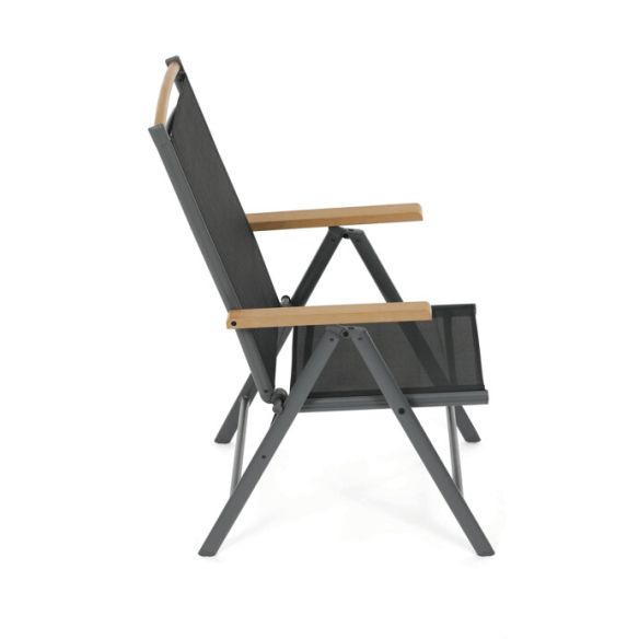 Záhradná stolička, hliník, sieťovina, šedá, AZC-W1408 GREY