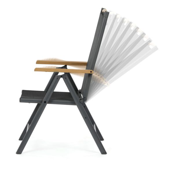 Záhradná stolička, hliník, sieťovina, šedá, AZC-W1408 GREY