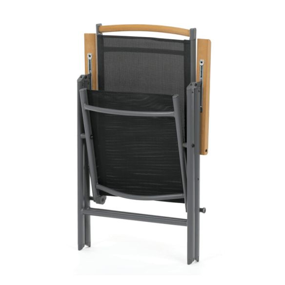 Záhradná stolička, hliník, sieťovina, šedá, AZC-W1408 GREY