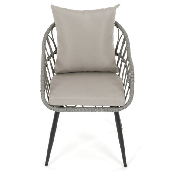 Záhradná stolička, kov, polyratan, šedá, AZ-F1406 GREY