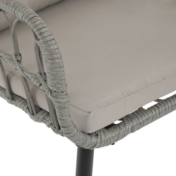 Záhradná stolička, kov, polyratan, šedá, AZ-F1406 GREY