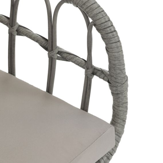 Záhradná stolička, kov, polyratan, šedá, AZ-F1406 GREY