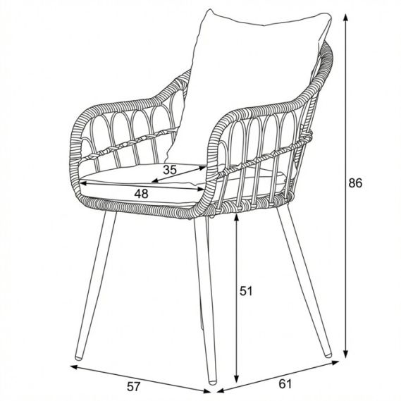 Záhradná stolička, kov, polyratan, šedá, AZ-F1406 GREY