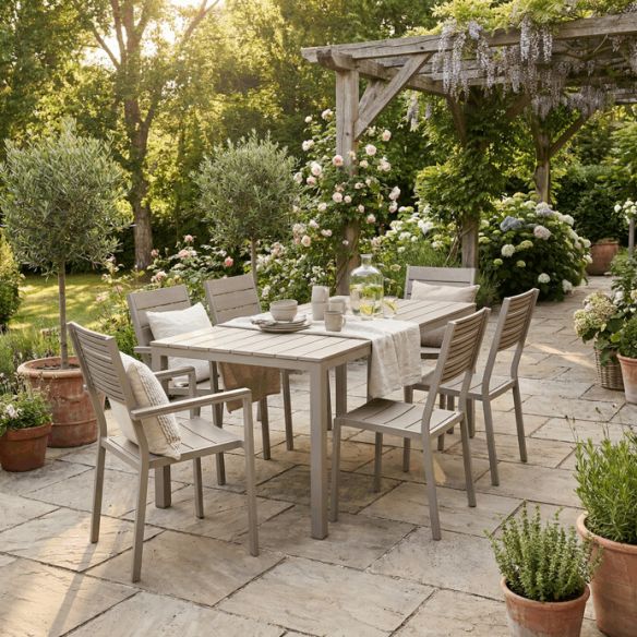 Záhradná zostava 156x78x74cm, polywood, béžová, AZS-B1656 CRM