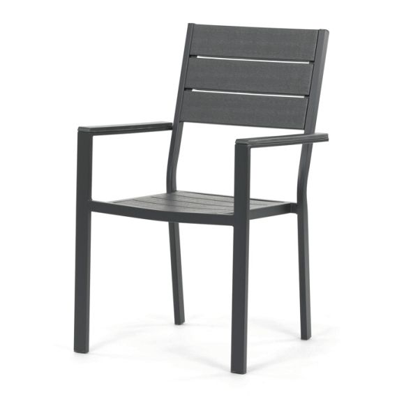 Záhradná zostava 156x78x74cm, polywood, šedá, AZS-B1656 GREY