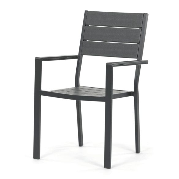 Záhradná zostava 156x78x74cm, polywood, šedá, AZS-B1656 GREY