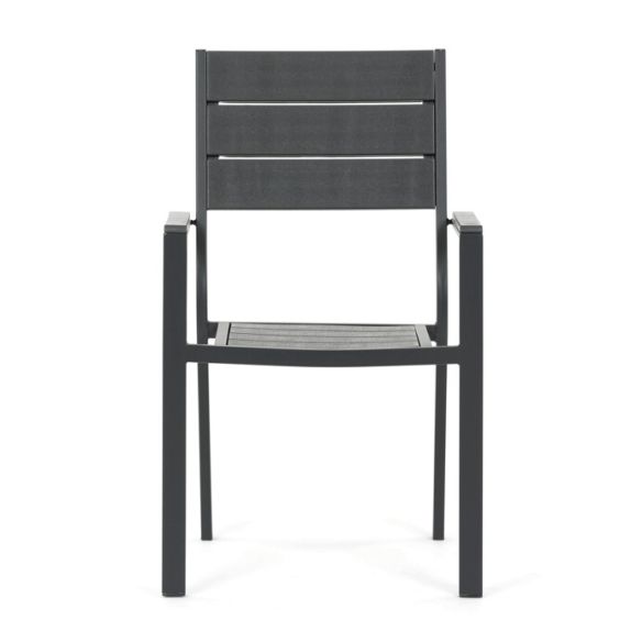 Záhradná zostava 156x78x74cm, polywood, šedá, AZS-B1656 GREY