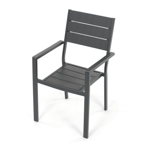 Záhradná zostava 156x78x74cm, polywood, šedá, AZS-B1656 GREY