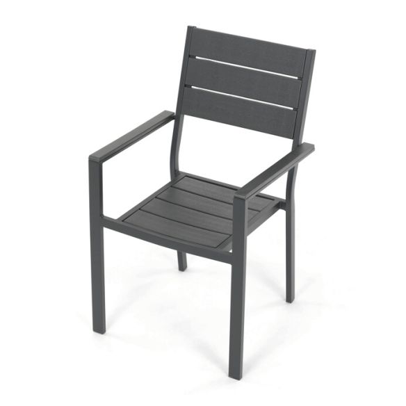 Záhradná zostava 156x78x74cm, polywood, šedá, AZS-B1656 GREY