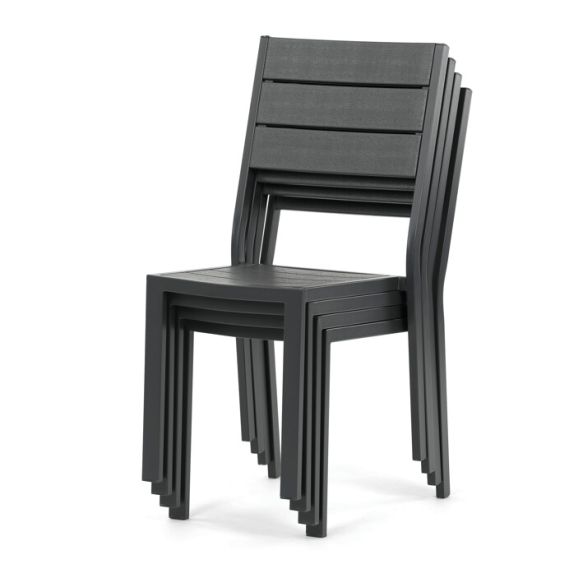 Záhradná zostava 156x78x74cm, polywood, šedá, AZS-B1656 GREY