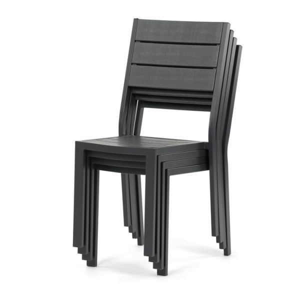 Záhradná zostava 156x78x74cm, polywood, šedá, AZS-B1656 GREY