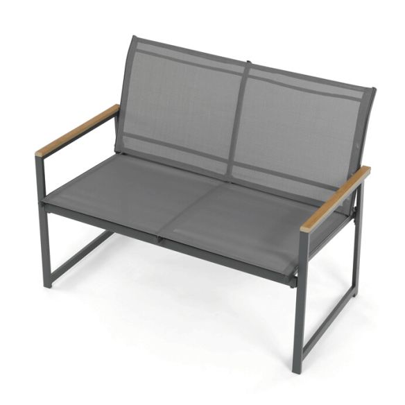 Záhradná zostava, sieťovina, šedá, AZS-S1212 GREY