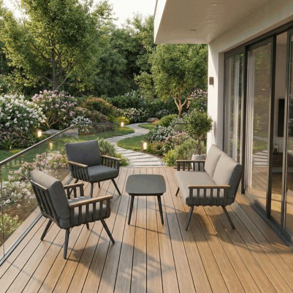 Záhradná zostava, hliník, šedá, AZS-S1921 GREY