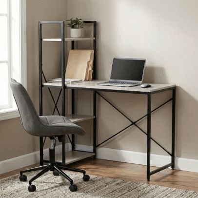 Pracovný stôl 100x48cm, mdf, bielený dub, GD-512 WT 2