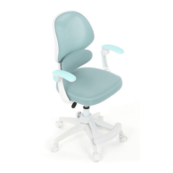 Detská stolička, výškovo nastaviteľná, modrá sieťovina, KA-W8008 BLUE