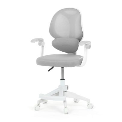 Detská stolička, výškovo nastaviteľná, šedá sieťovina, KA-W8008 GREY